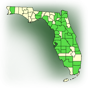 Distribution map for Giant Orchid, Non-crested Eulophia (Pteroglossaspis ecristata)