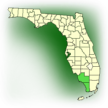 Distribution map for Ghost Orchid (Dendrophylax lindenii)