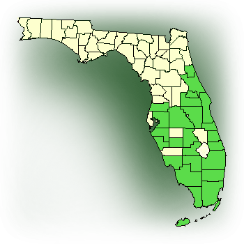 Distribution map for Wild Coco (Eulophia alta)