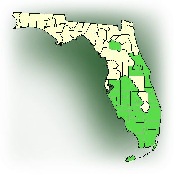 Distribution map for Monk Orchid, African Spotted Orchid (Oeceoclades maculata)