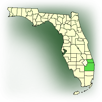 Distribution map for Florida Dancing Lady Orchid (Tolumnia bahamensis)